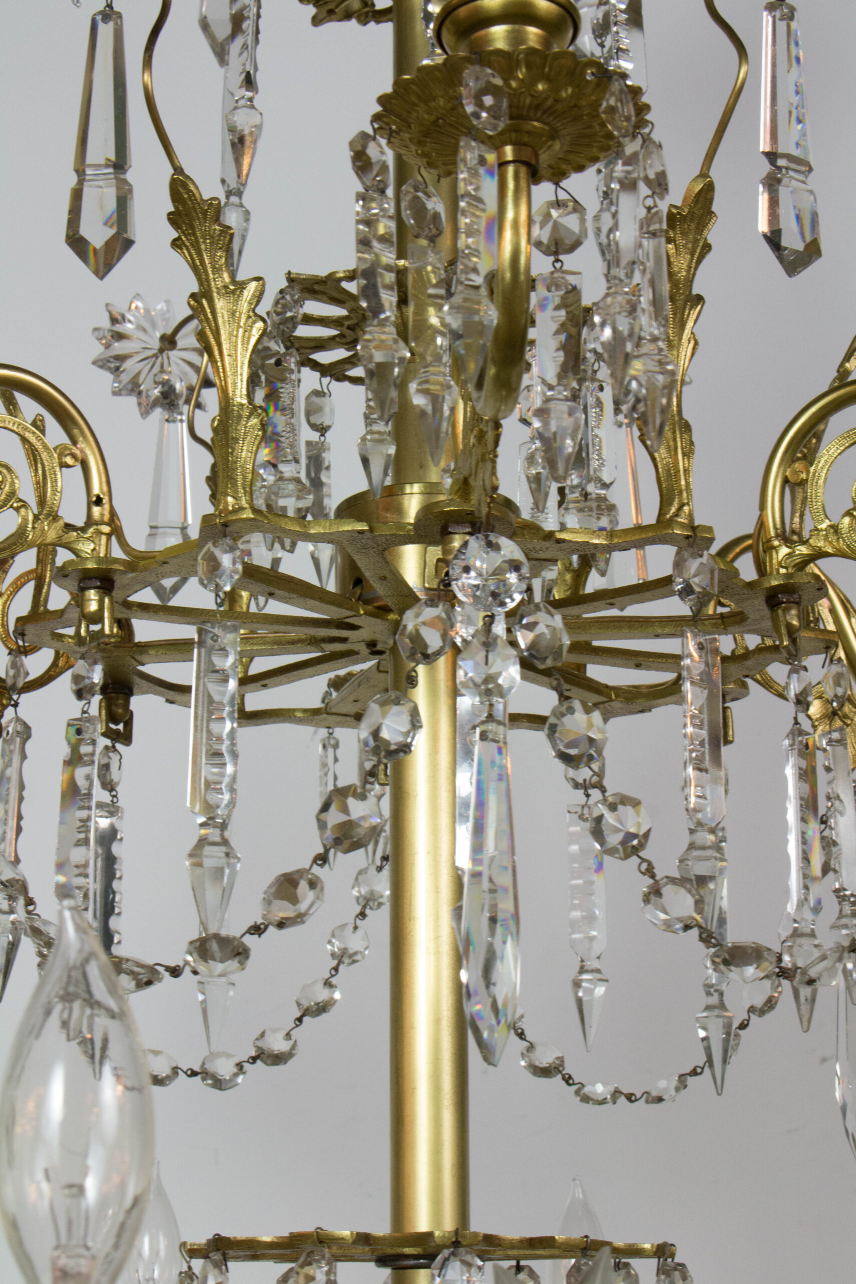 Victorian Brass and Crystal 18 Light Chandelier Appleton Antique Lighting