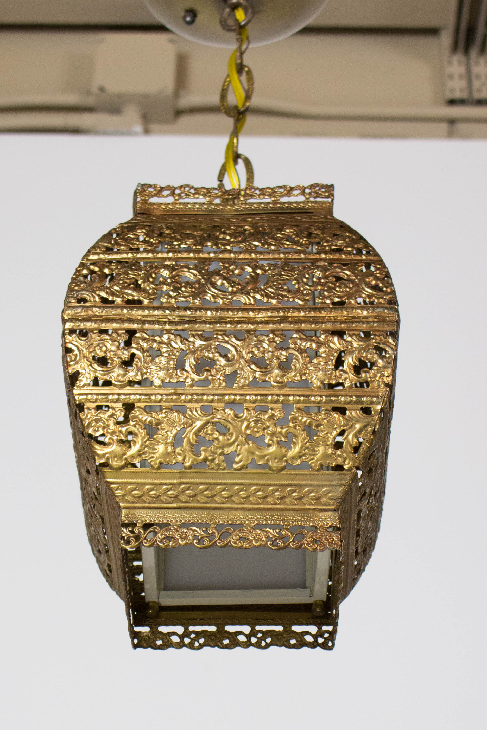 Square Gold Filigree Pendant Appleton Antique Lighting