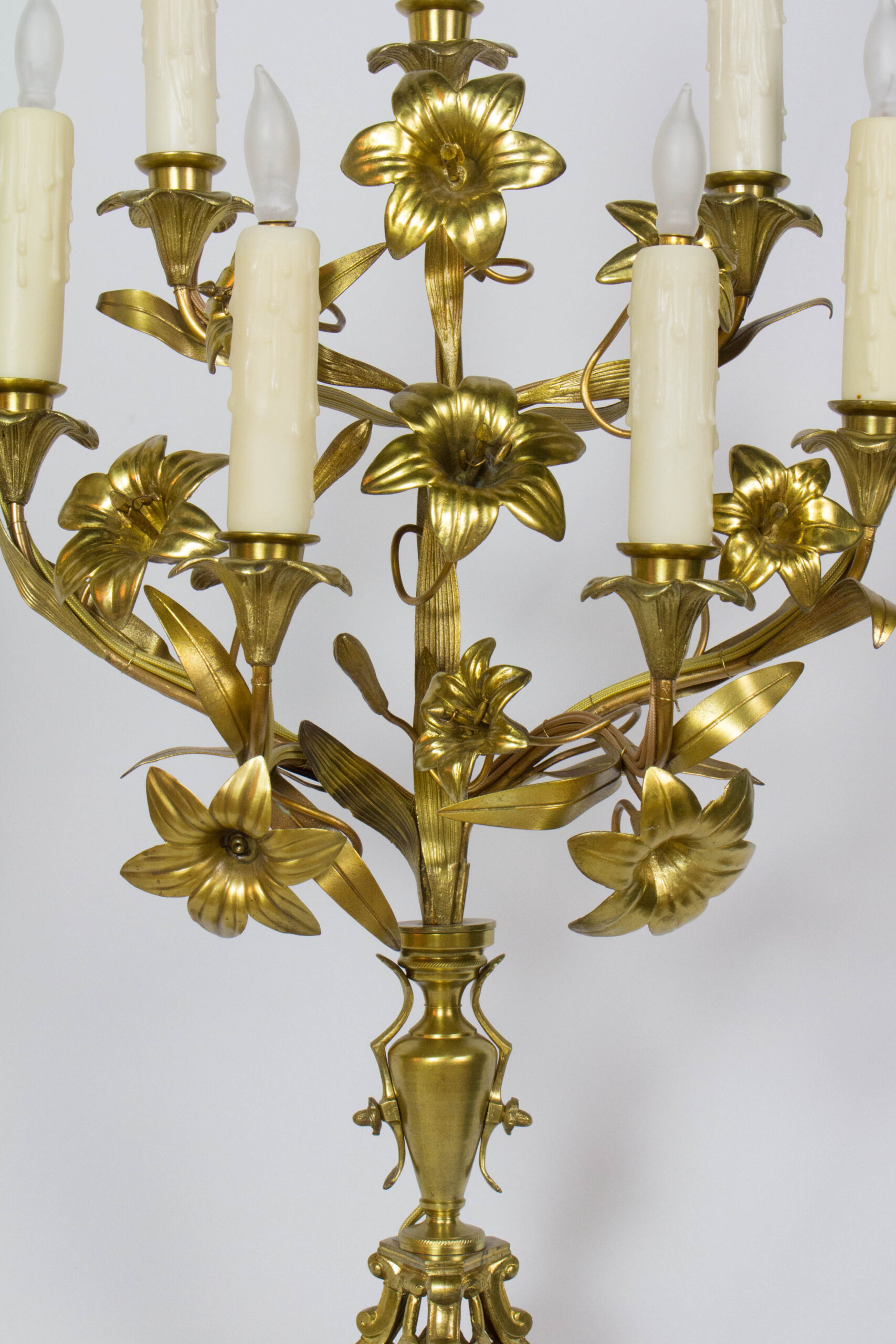 Pair of French Lily Candelabra Appleton Antique Lighting