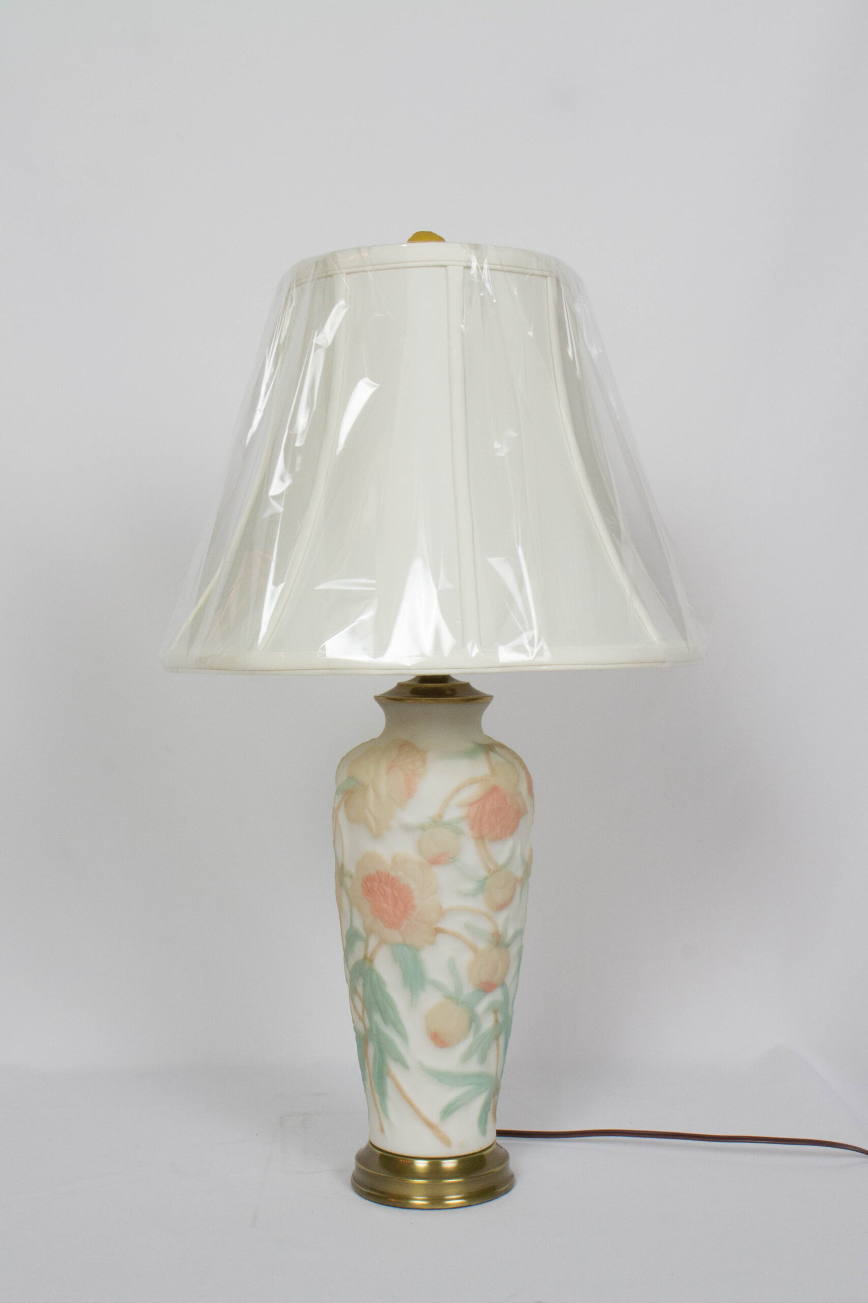 Phoenix Glass Lamp with Yellow Flowers Appleton Antique Lighting