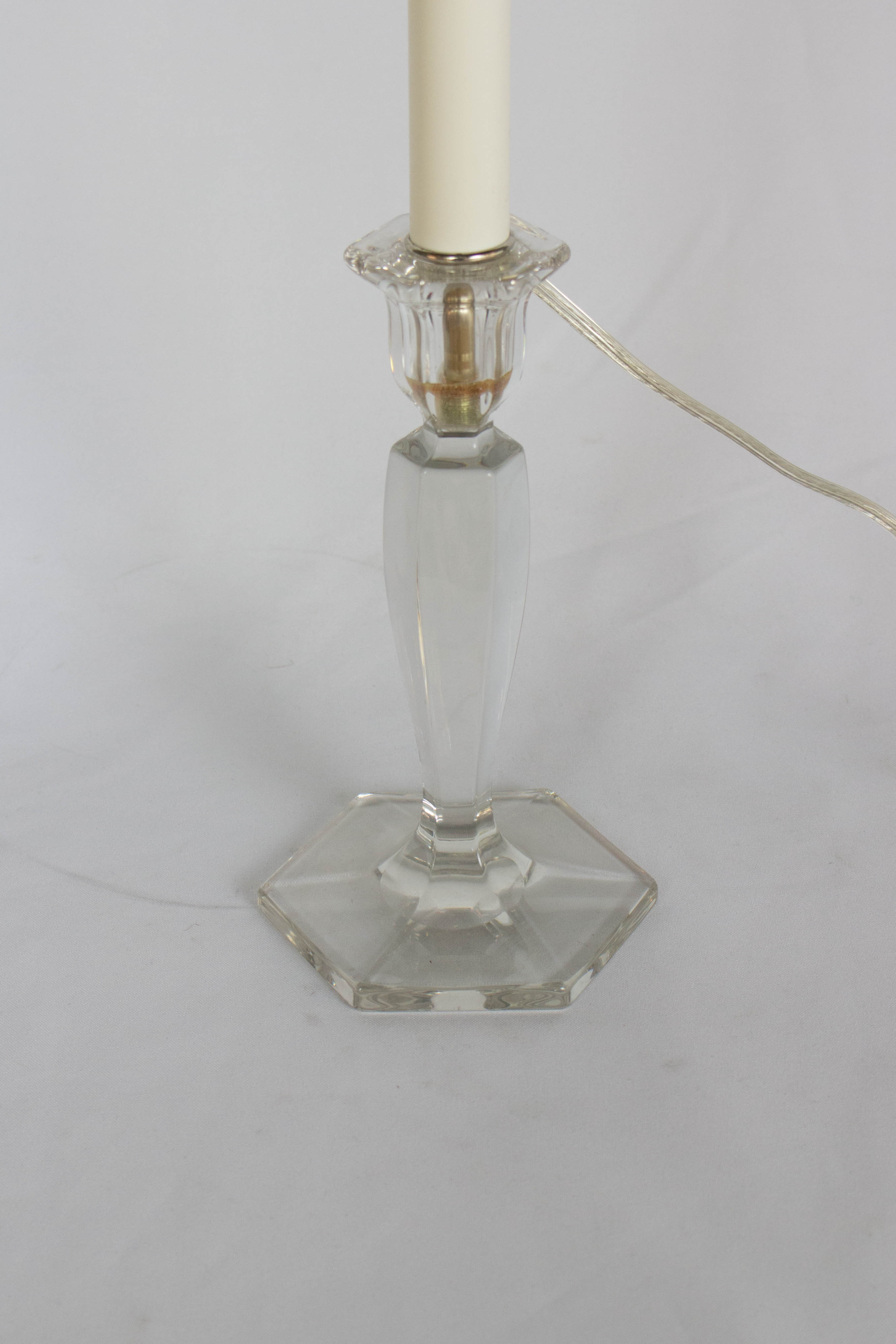 Pair of Glass Candlestick Table Lamps Appleton Antique Lighting