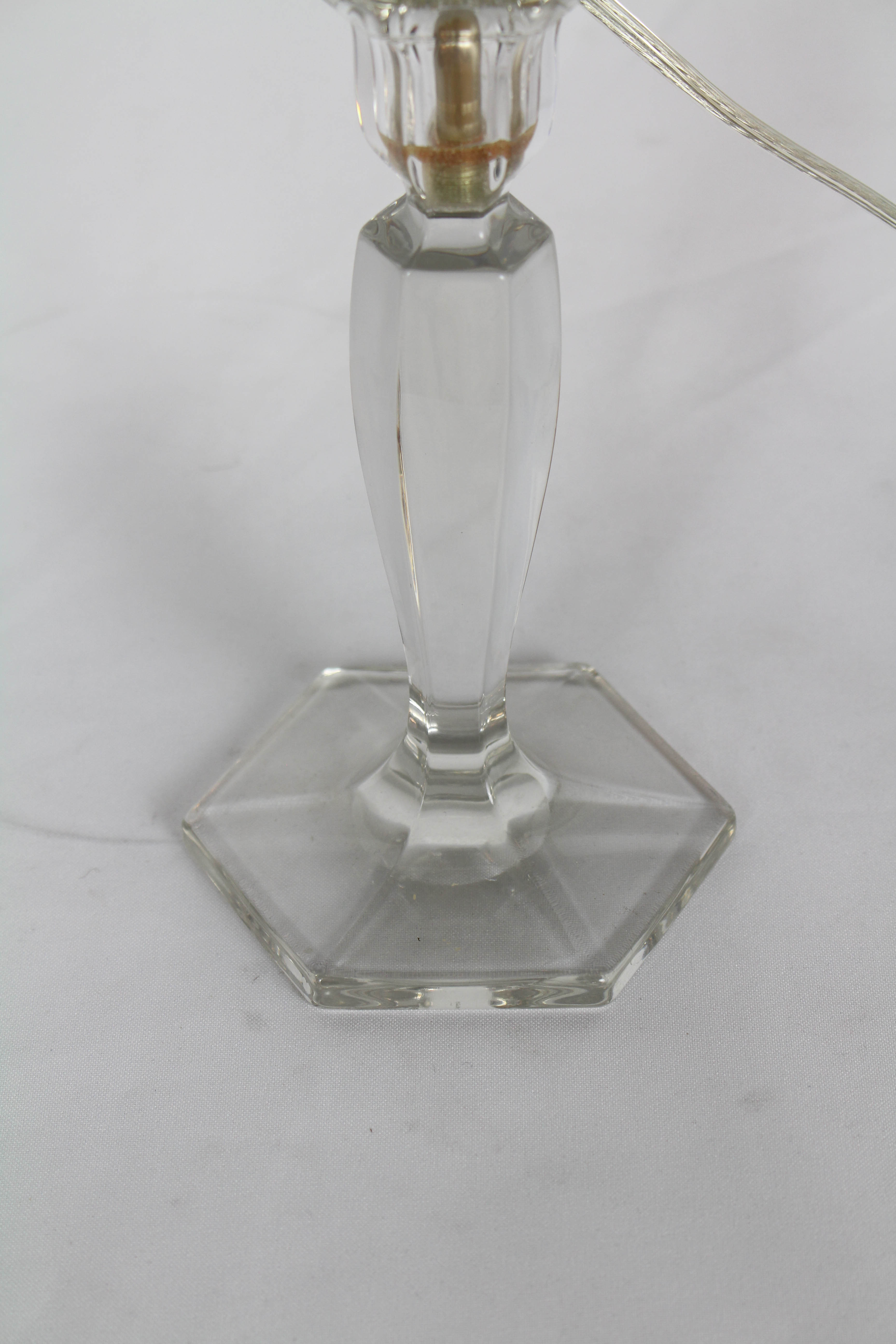 Pair of Glass Candlestick Table Lamps Appleton Antique Lighting