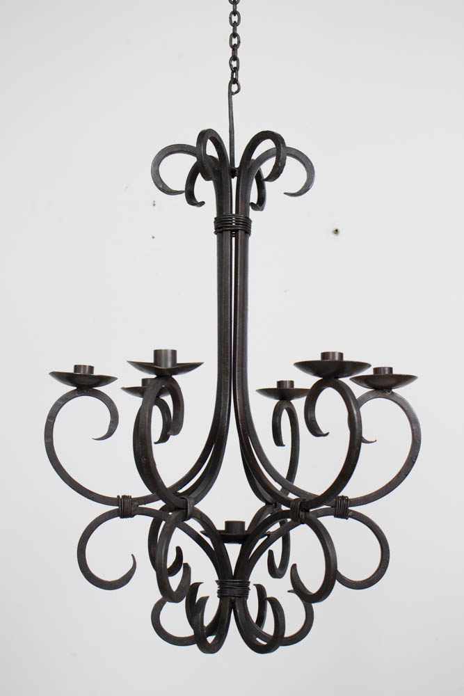 Rustic Hand Made Iron Candle Chandelier Appleton Antique Lighting