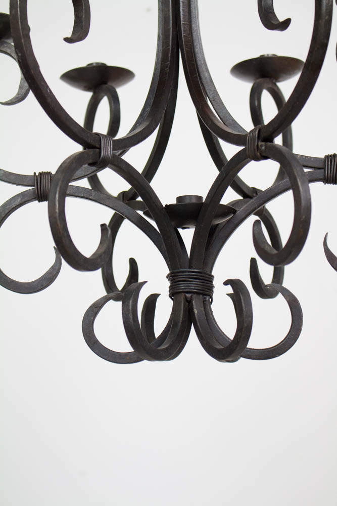 Rustic Hand Made Iron Candle Chandelier Appleton Antique Lighting