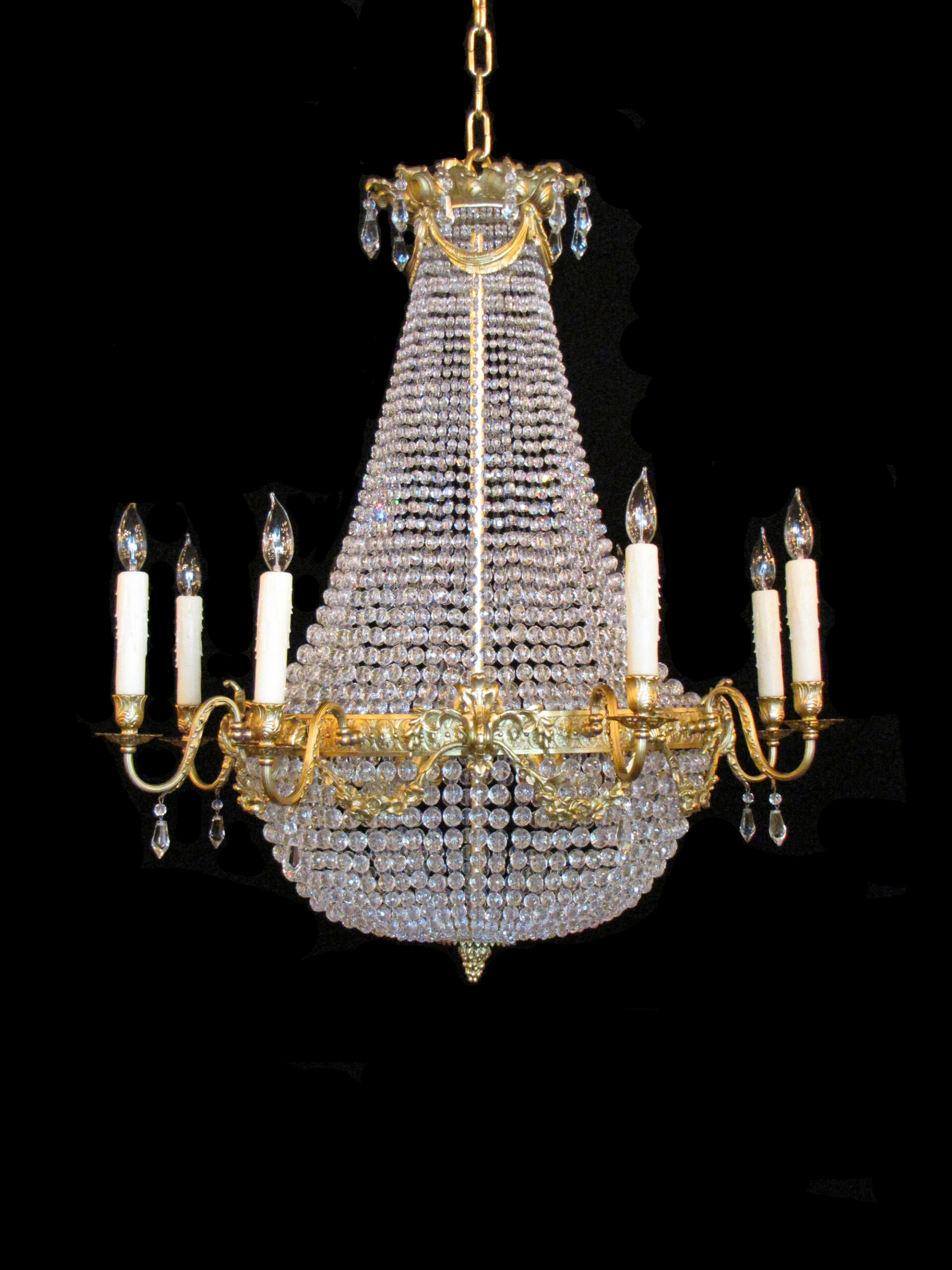 French Empire Basket Chandelier Appleton Antique Lighting