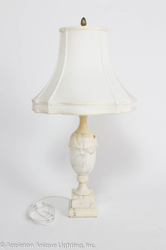 Restored Vintage Italian Alabaster and Marble Table Lamp Appleton