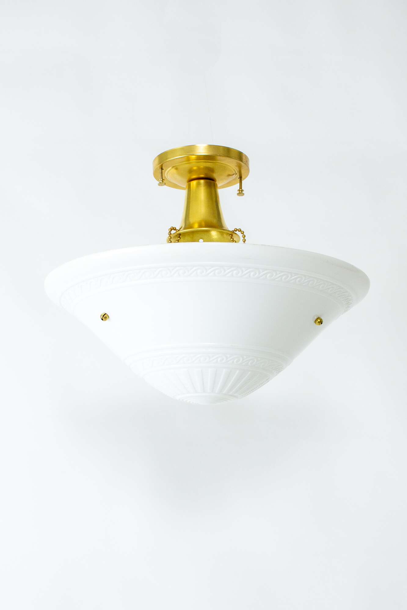 Classical and Modern Cast Glass Conical Pendant Light Appleton