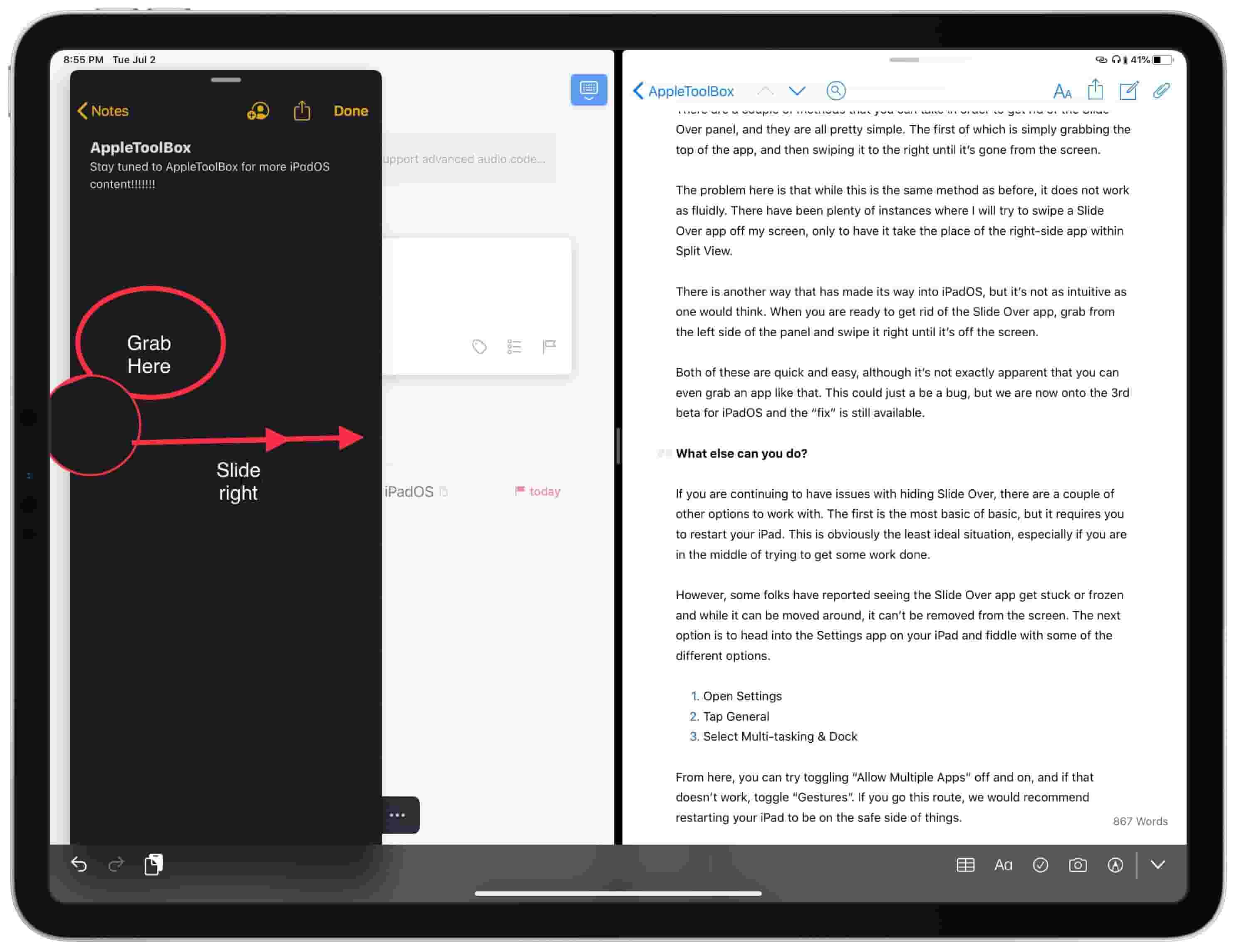 How to Enable and Hide Slide Over on iPadOS AppleToolBox