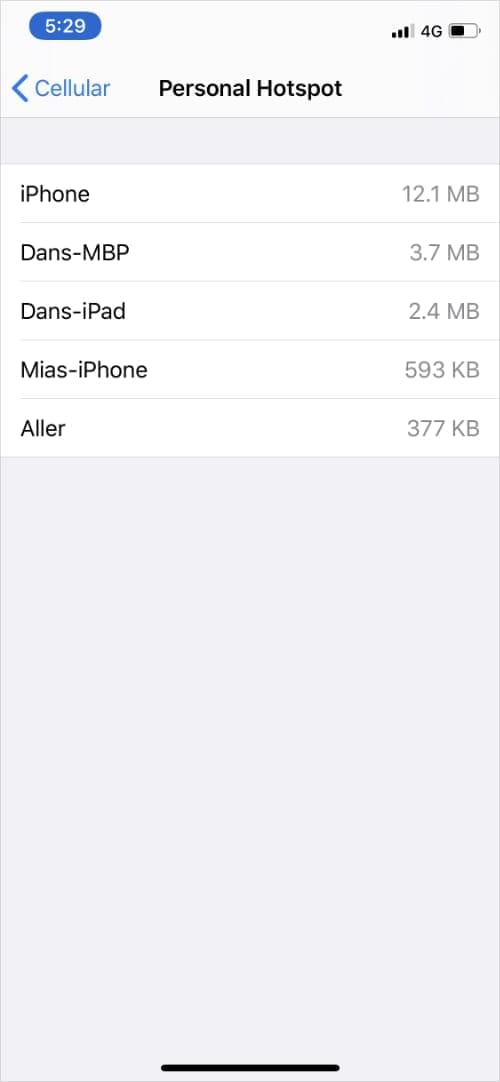Find out what devices are connected to your iPhone's Personal Hotspot
