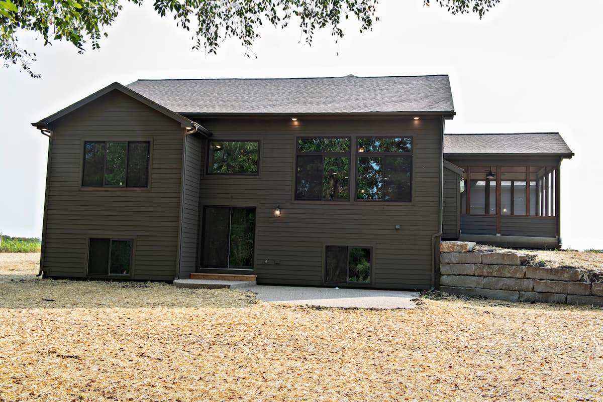 Rear elevation Builders in Lawrence KS Apple Tree Homes