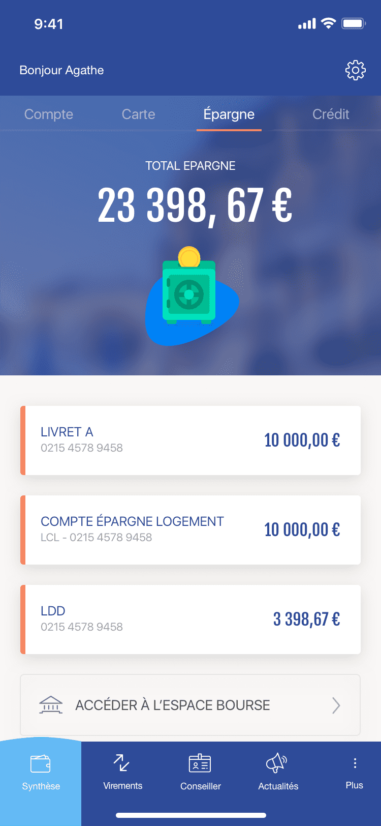 Landing Appli LCL Mes Comptes