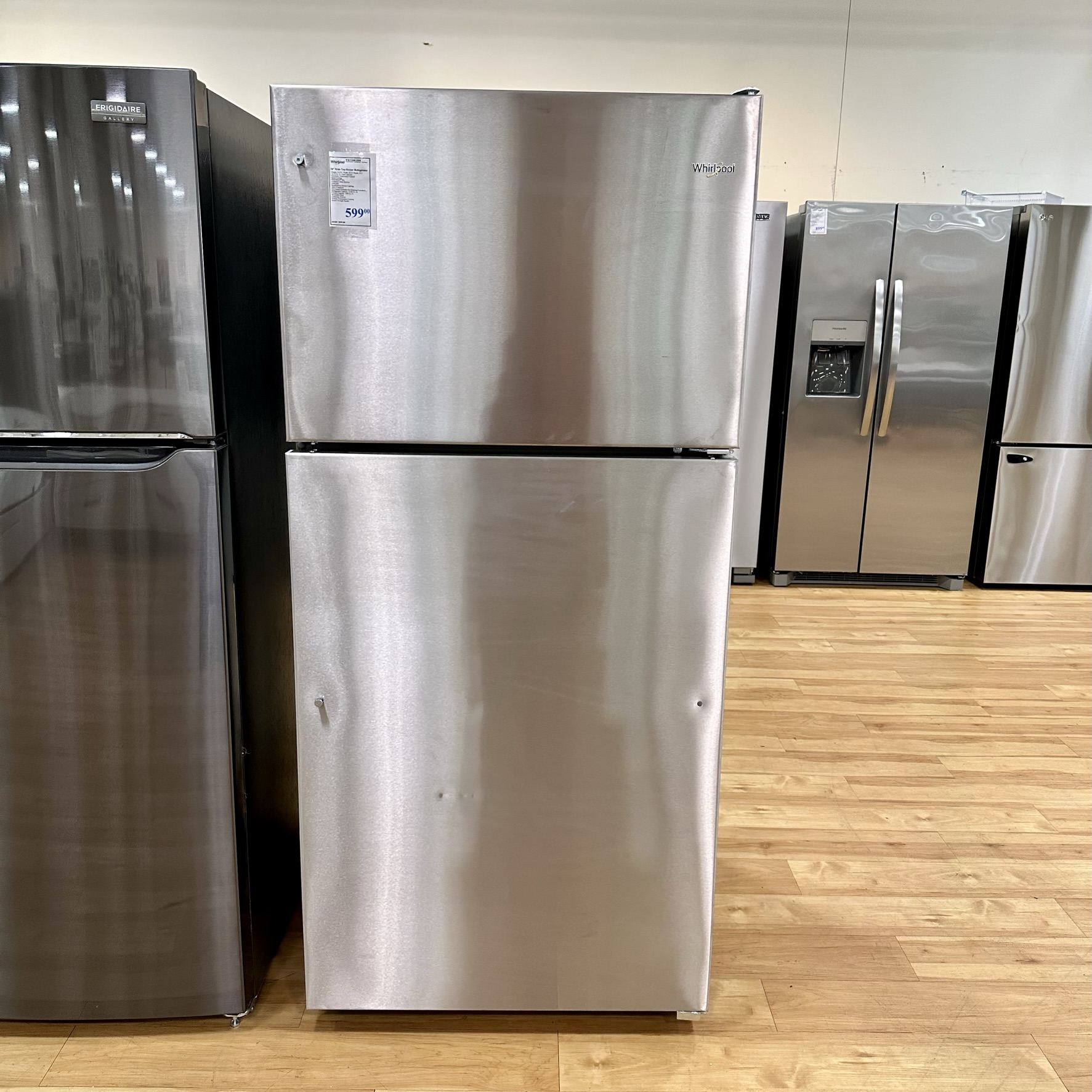 Whirlpool 30″ – 18.2 Cu. Ft. Top Freezer Refrigerator Stainless – All
