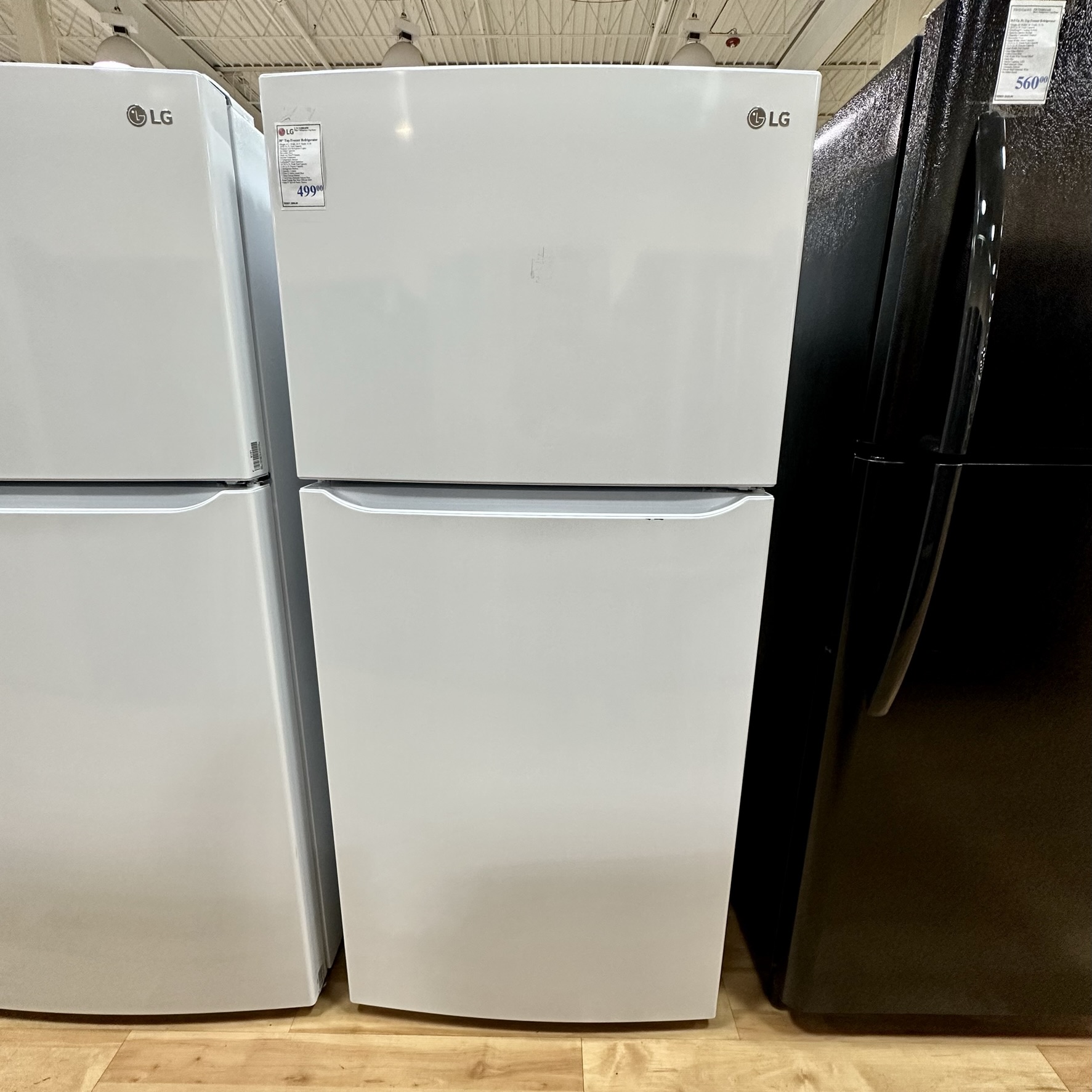 LG 20 cu ft Top Freezer Refrigerator White All In Stock Today!