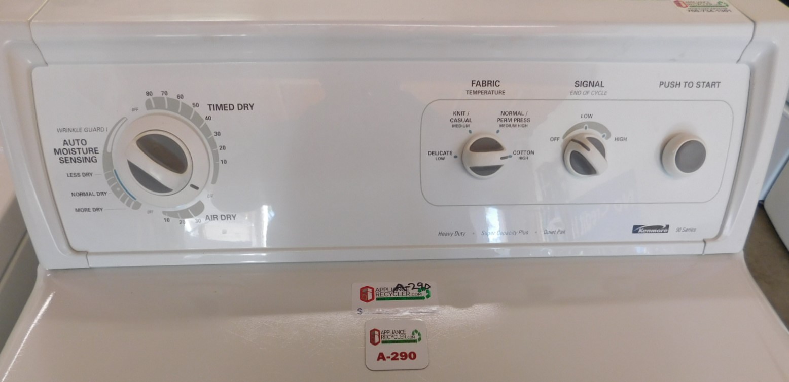 DRYER- KENMORE (GAS) KING SIZE CAPACITY PLUS- A-290 - Appliance Recycler