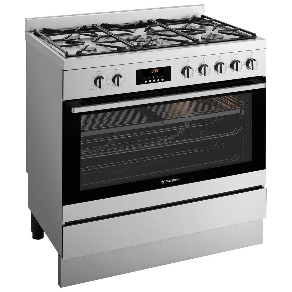Westinghouse 90cm Freestanding Dual Fuel Oven/Stove WFE914SC