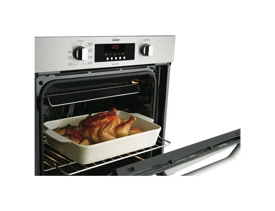 Chef 60cm Electric BuiltIn Pyrolytic Oven CVEP614SA » Appliances Warehouse