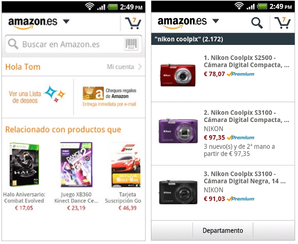 Amazon.es introduce su aplicación para Android Applicantes