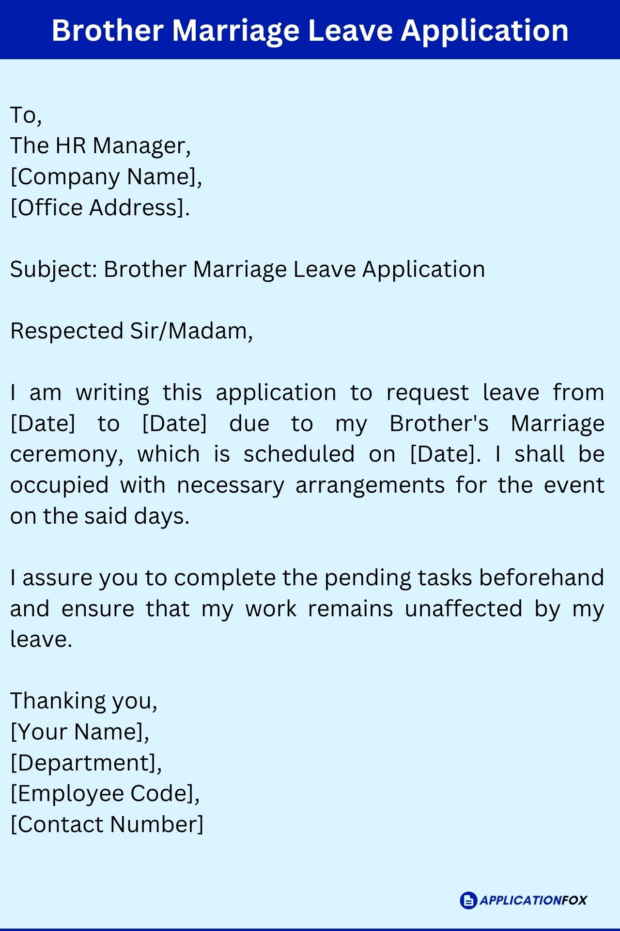 (9 Samples) Marriage Leave Application