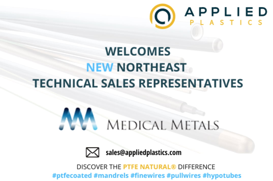 Applied Plastics Medical Metals as New Sales Representatives