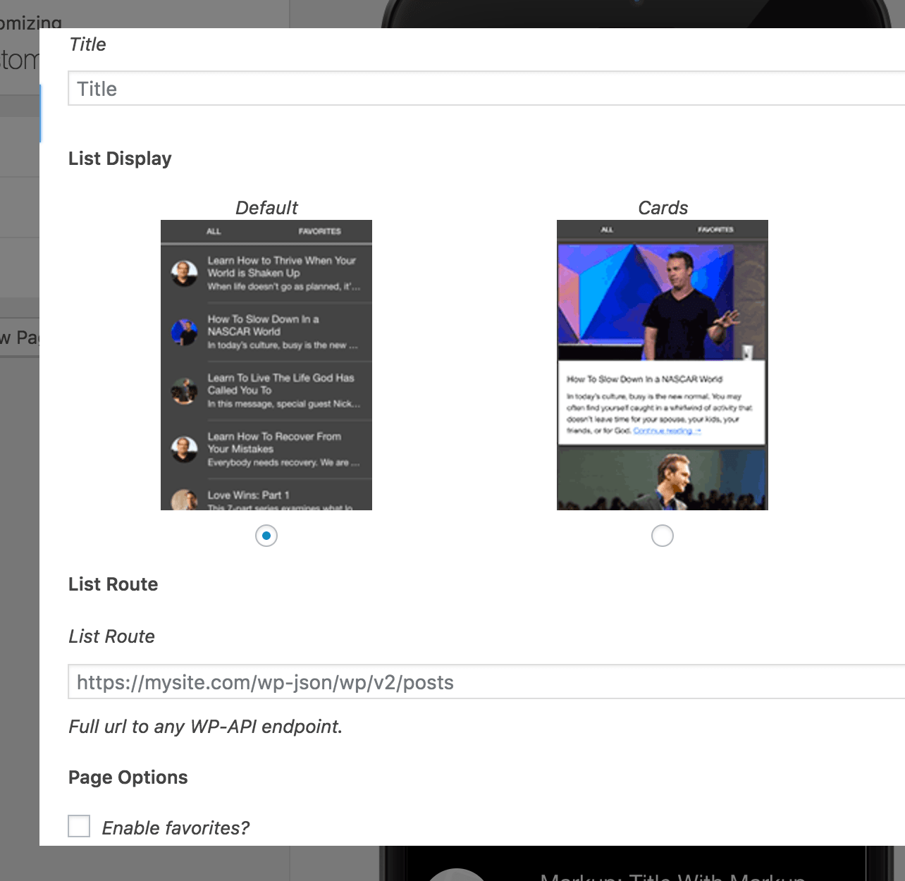 AppPresser 3 Feature Spotlight API Driven List Pages AppPresser