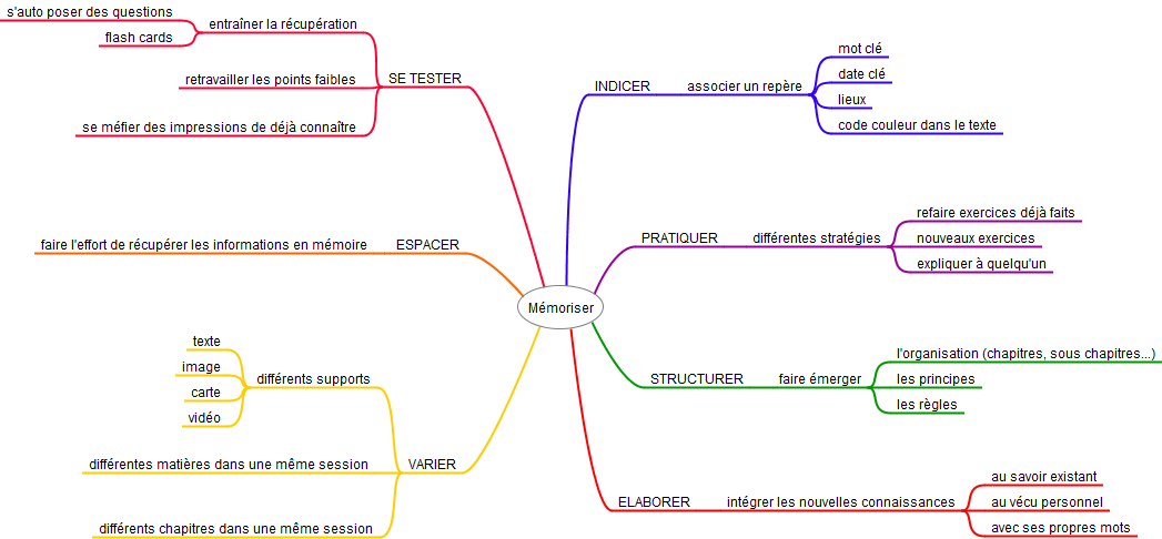 Comment Bien Apprendre Ses Lecons Une Carte Mentale Avec Des Strategies Pour Memoriser