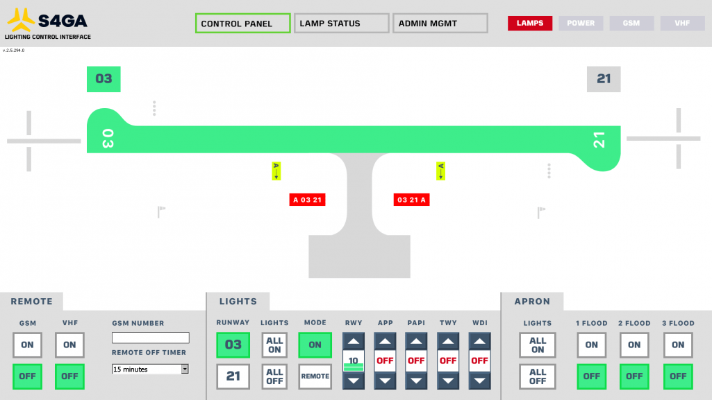 Airfield Lighting Control and Monitoring System Approach Navigation