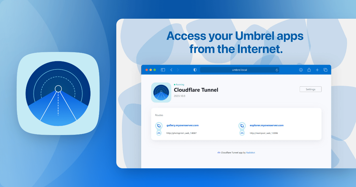 Cloudflare Tunnel Umbrel App Store
