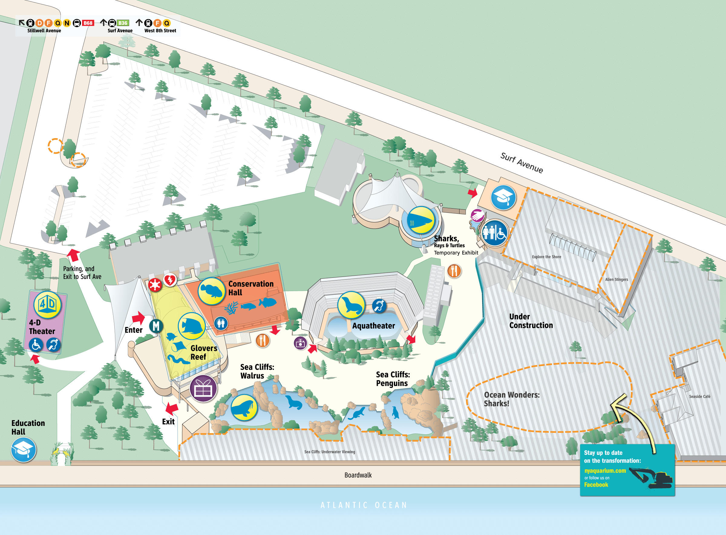 New York Aquarium Map Tourist Map Of English