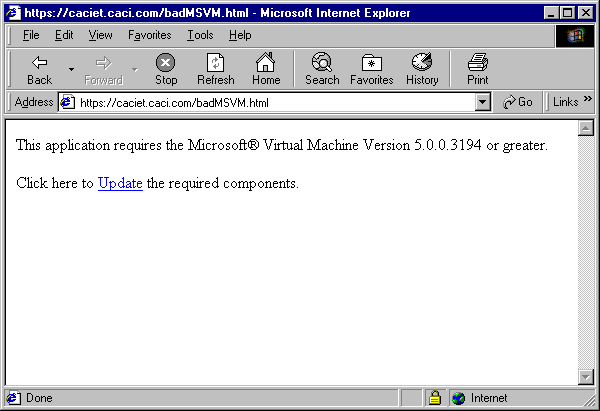 Virtual Machine for "WebET Mobile"