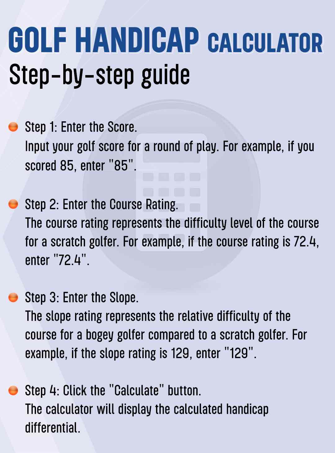 Golf Handicap Calculator