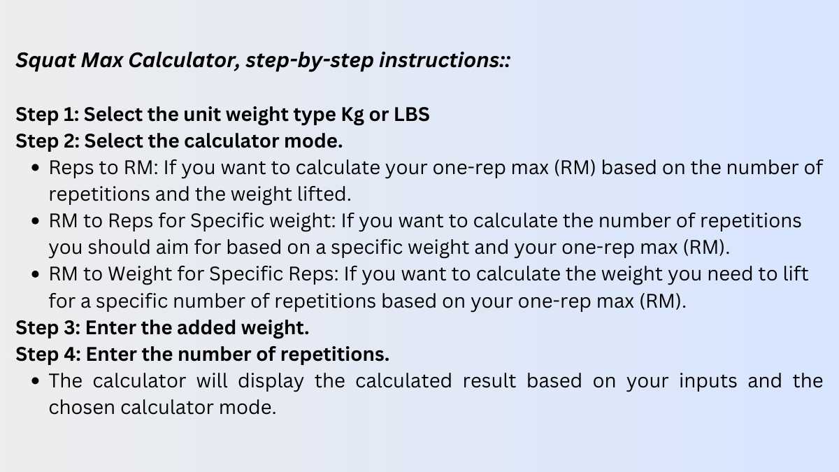 Squat Max Calculator