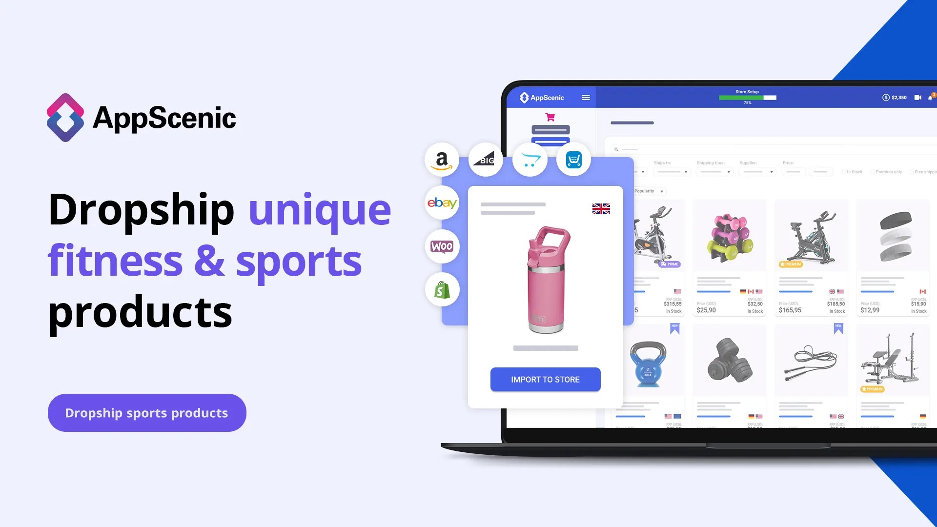 Dropship trending fitness and sports products AppScenic