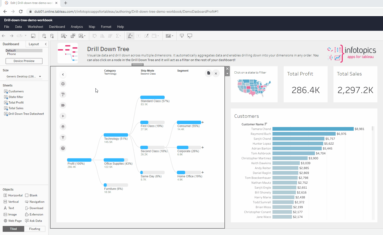 DrillDownTree The ultimate Tableau drilldown extension!