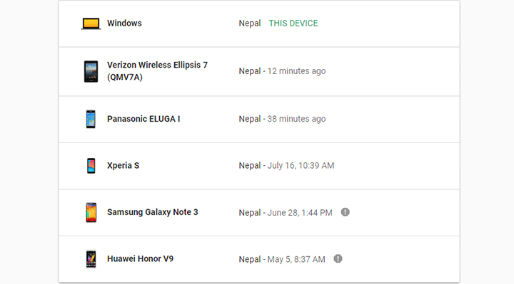 Remove a Device from Google Account