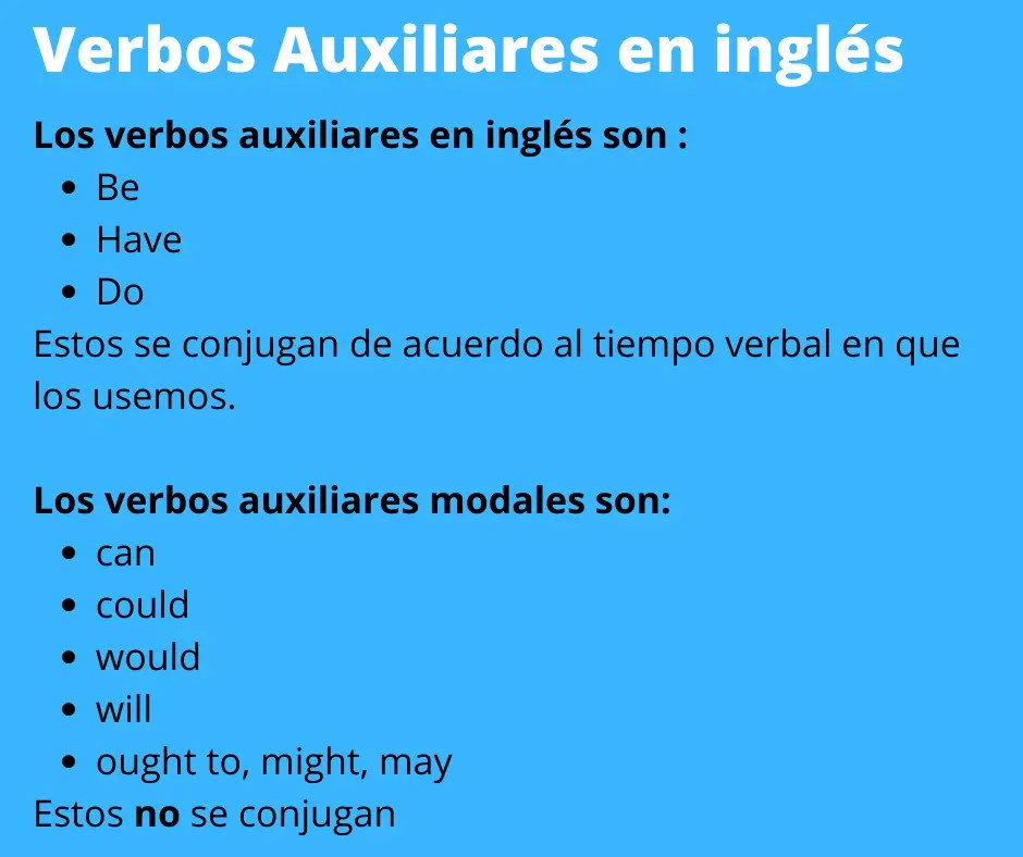 ¿Que Son Los Verbos Auxiliares en Inglés? Definición y Ejemplos