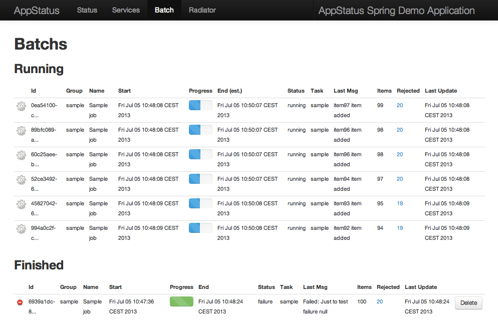 App Status Toolkit Batchs monitoring