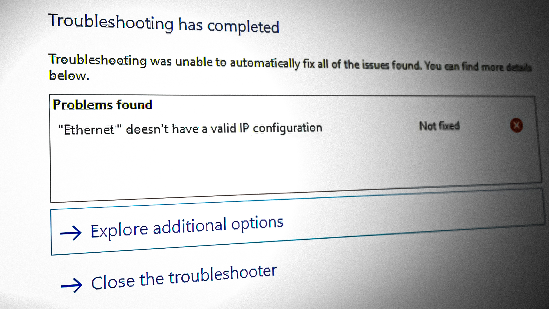 How to Fix doesn't have a valid IP configuration on Windows?