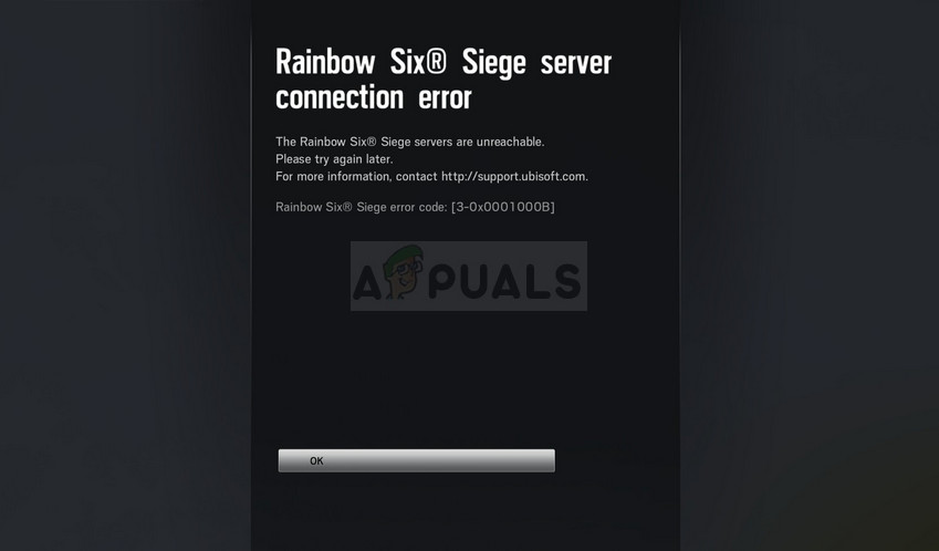 Fix Rainbow Six Siege Error Code 30x0001000b