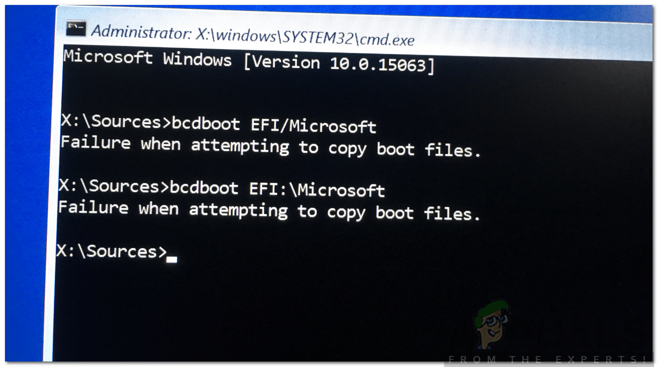 How to Fix Failure when Attempting to Copy Boot Files