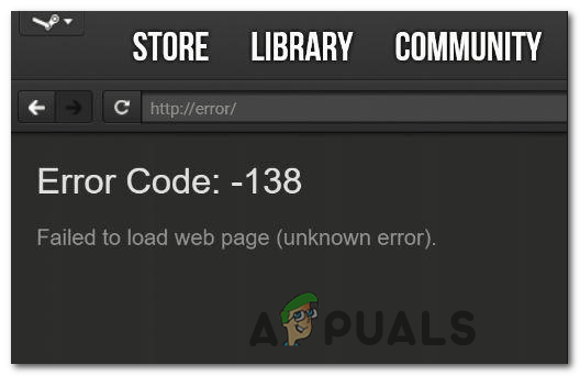 Steam Error Code 137 and 138 'Failed to load webpage'
