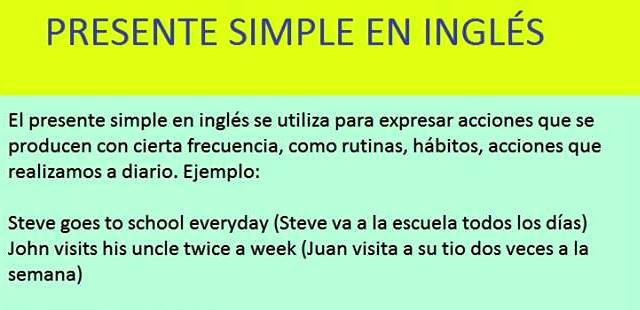 Presente simple en inglés Aprendo en inglés