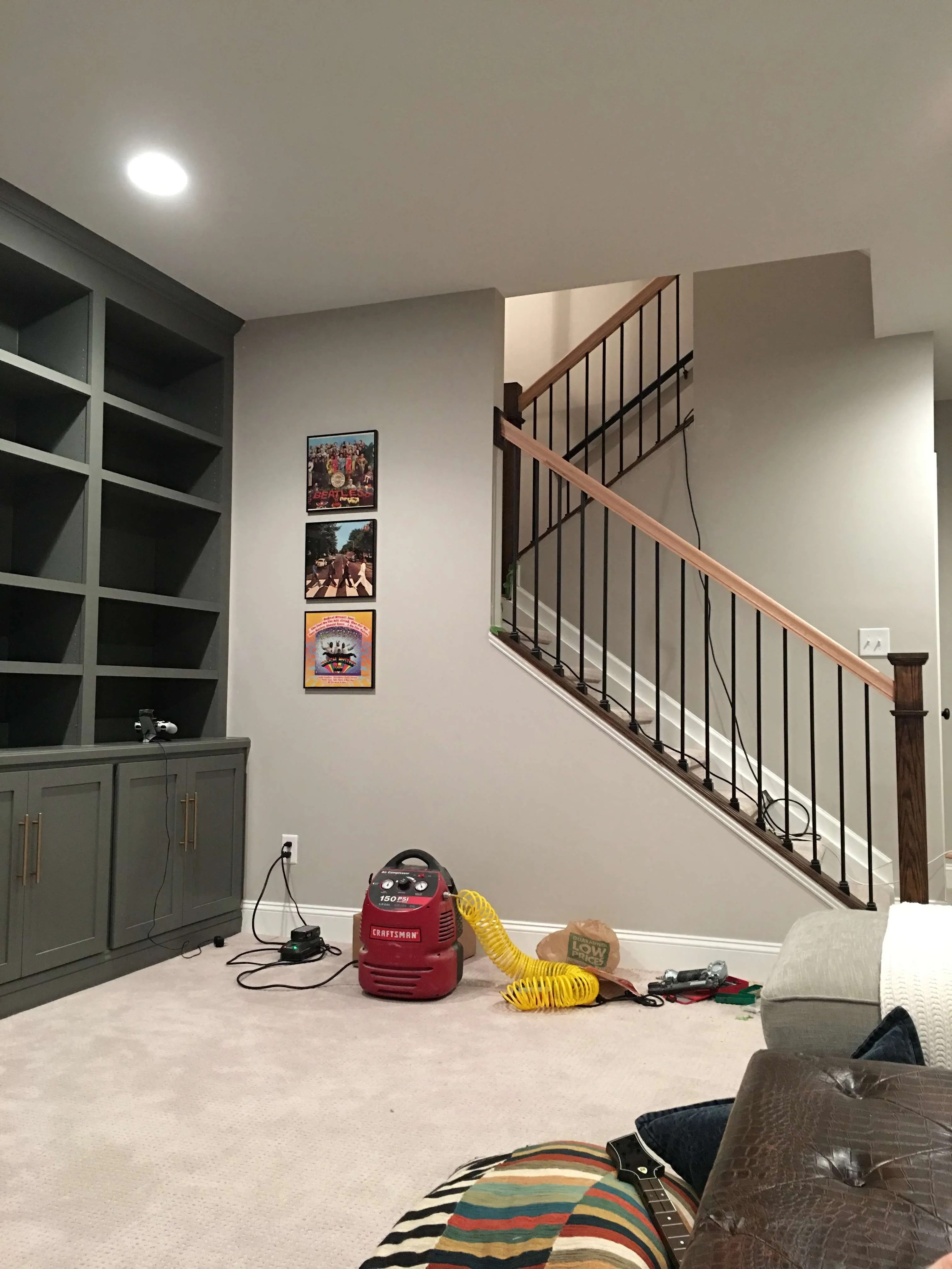 Basement Handrail Hidden Storage Under Stairs With Modern Diy