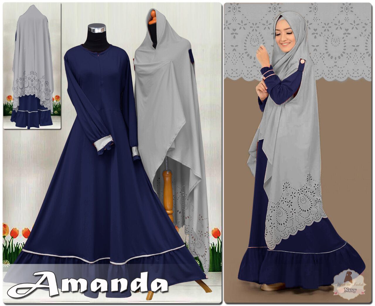 AMANDA SYARI PURPLE GAMIS PREMIUM LEBARAN BAJU MUSLIM SYARI EXCLUSIVE