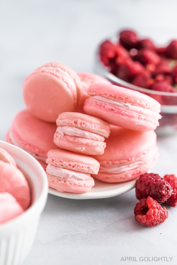Raspberry Macaron Recipe + Raspberry Macaron Filing April Golightly