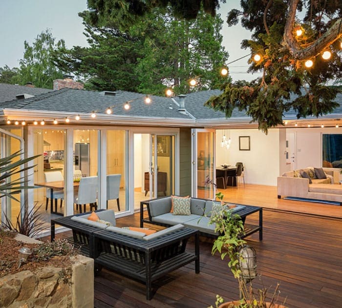 Image of a houses back patio, a house that was just insuranced by the
