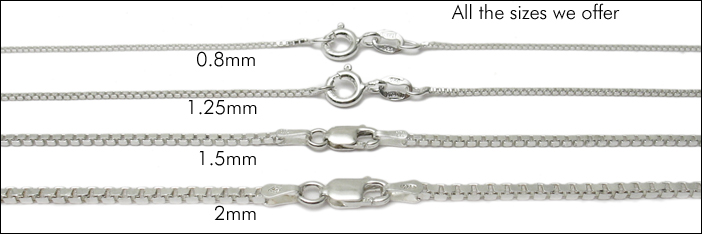 sterling silver BOX chain necklace All widths & lengths eBay