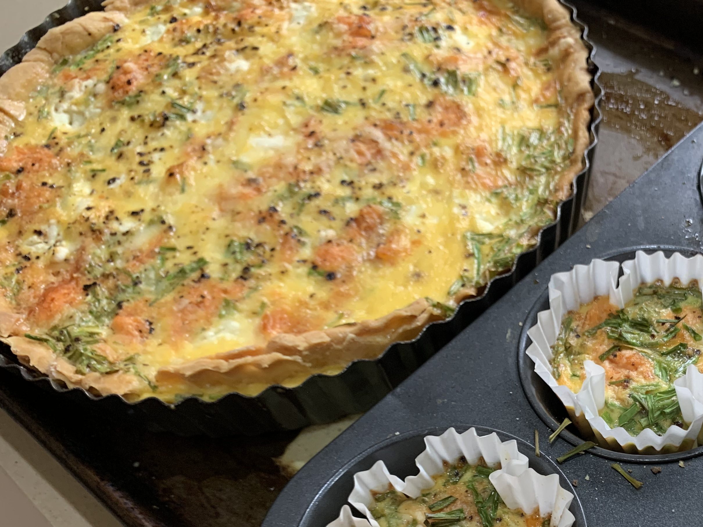 smoked ocean trout and goats cheese tart work lunch or racing lunch