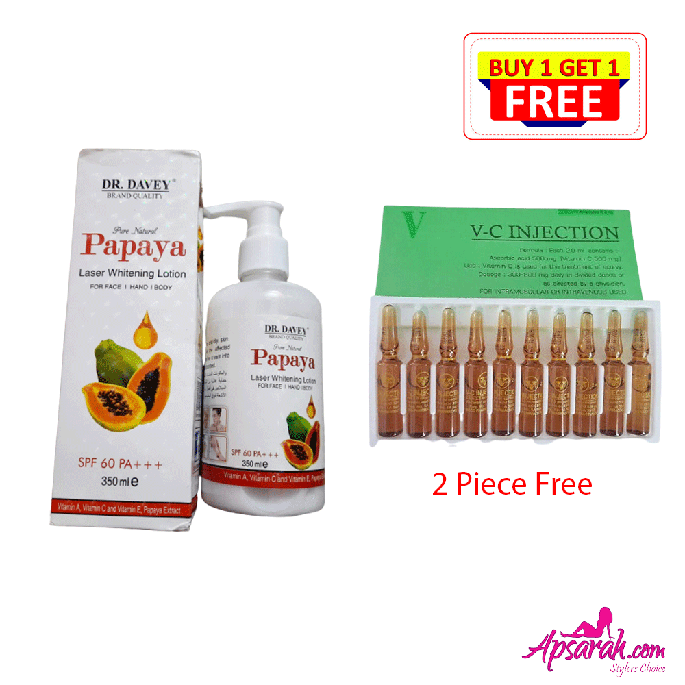 Papaya Body Lotion + 2Pc VC Injection FREE Price in Bangladesh