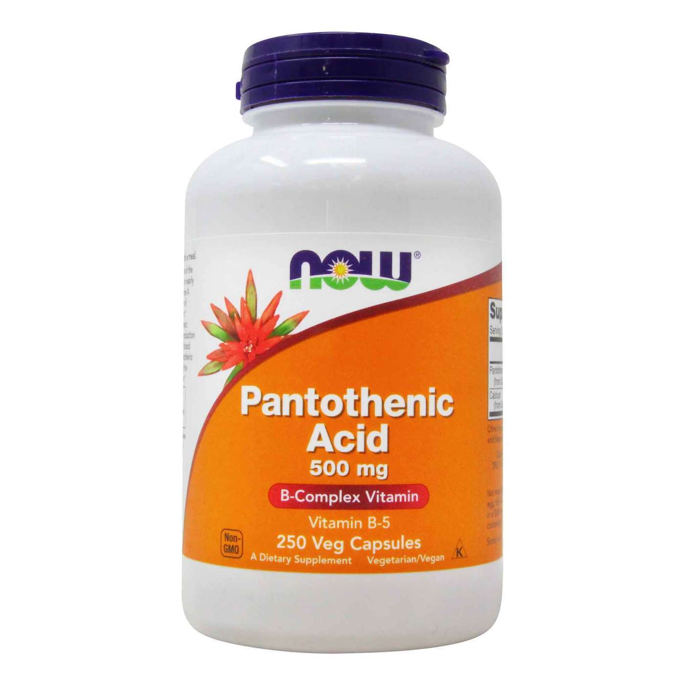 NOW Pantothenic Acid 500mg, 100 капсули