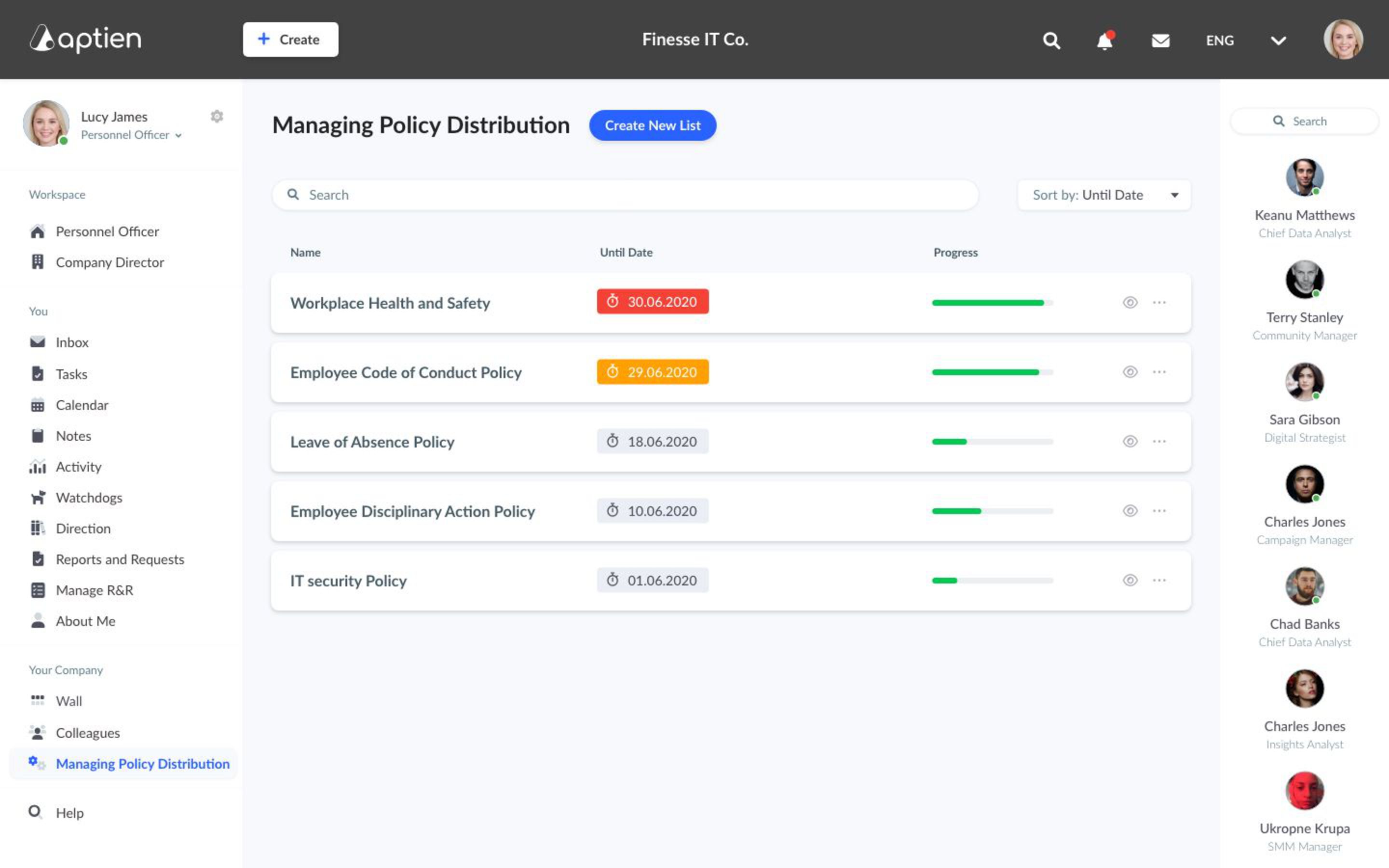 Policy Management Software Aptien